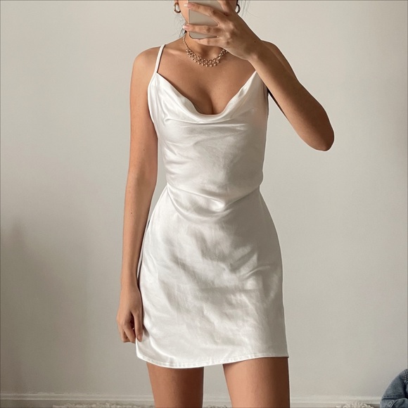 New White Satin Motel Rocks Paiva Slip 